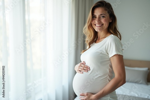 photo of pregnant woman with white curtain in background, generative AI Free Download photo of pregnant woman with white curtain in background, generative AI - GFXLoad