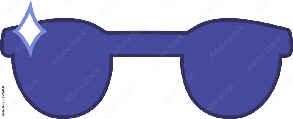 Sunglasses pet accessory. Fashionable outdoor accessory for domestic cat or dog. Element for design of pet store or vet clinic. Simple solid detail vector isolated on white background Sunglasses pet accessory. Fashionable outdoor accessory for domestic cat or dog. Element for design of pet store or vet clinic. Simple solid detail vector isolated on white background