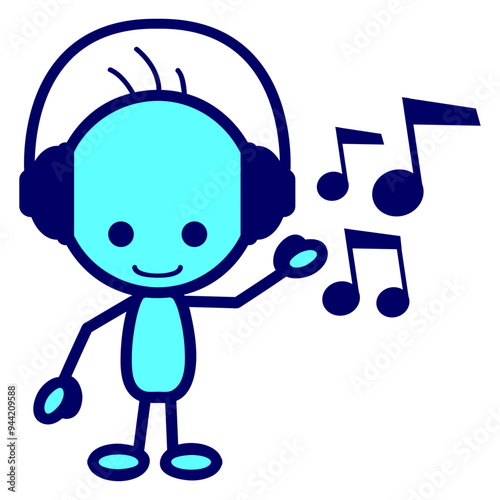 Little Cute Guy Child Enjoys Music DJ Cool Face Headphone Pink Party Night Listen Loud Bass Sound Dancing Clubber Raver Comic Humor Cartoon Fun Disco Club Festival Band Concert Techno Discothek Love