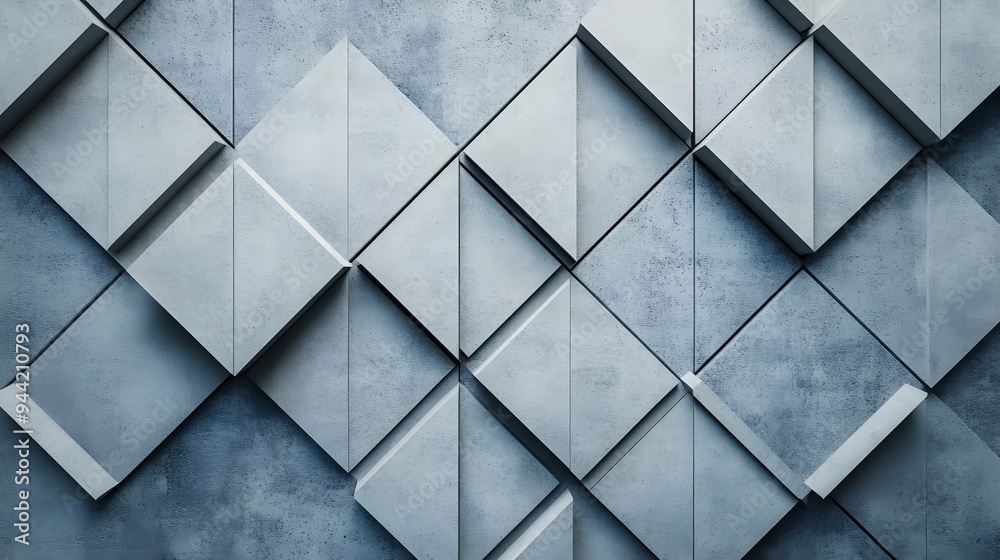 Polished, Diamond shaped Wall background with tiles. Concrete, tile Wallpaper with Futuristic, 3D blocks. 3D Render Polished, Diamond shaped Wall background with tiles. Concrete, tile Wallpaper with Futuristic, 3D blocks. 3D Render