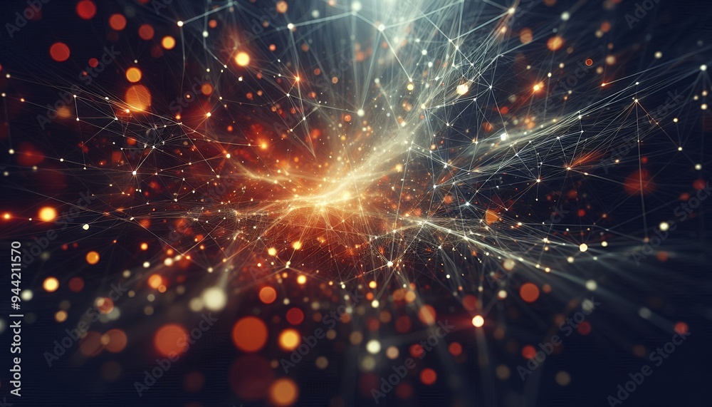 Naklejka premium Abstract digital background of points and lines with glowing plexus