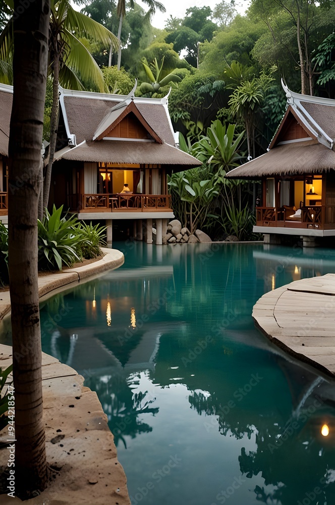 tropical resort hotel