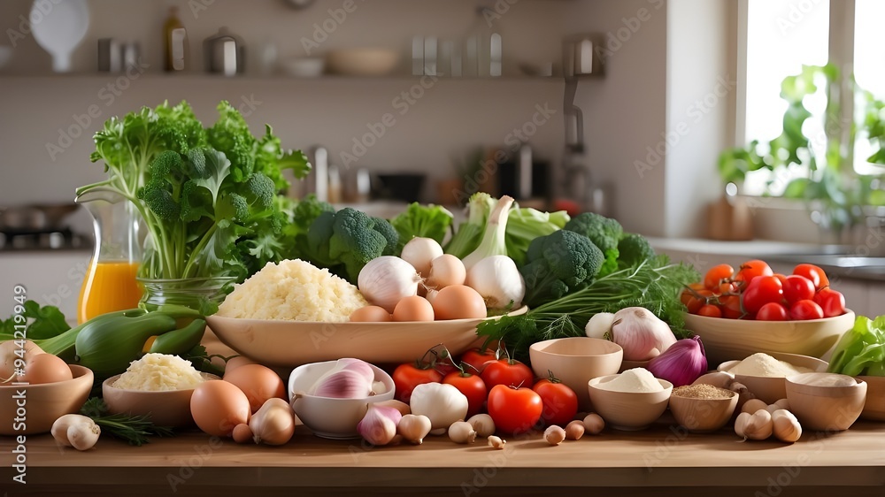 Wholesome Ingredients Ready for Simple Cooking at Dinnertime Wholesome Ingredients Ready for Simple Cooking at Dinnertime