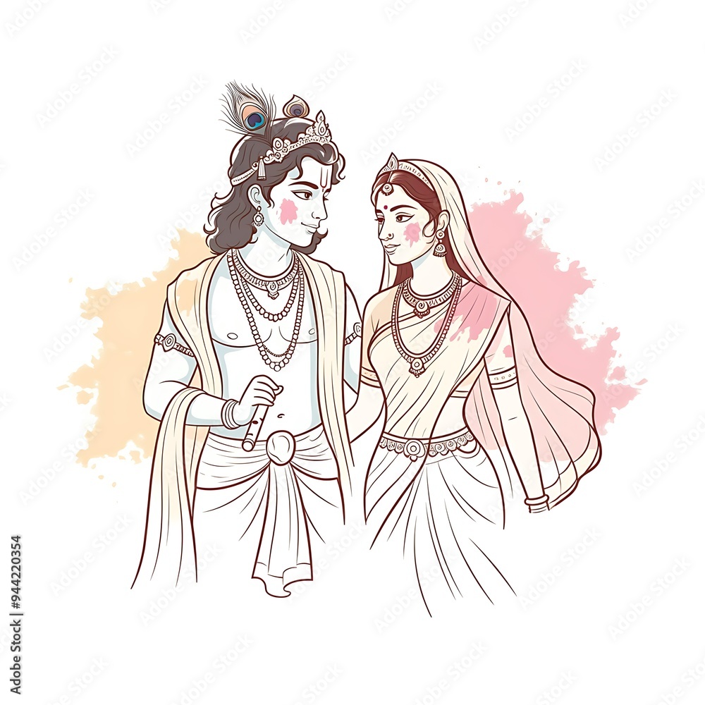Lord Krishna and Goddess Radha are playing Holi. Lord Krishna and Goddess Radha are playing Holi.