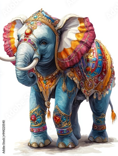 Ornate Decorated Indian Elephant