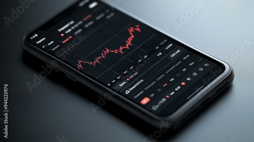 Stock Trading App Phone Mockup with High-Resolution Screen and Pure White Screen for Crisp and Sophisticated Display â€“ Generative AI