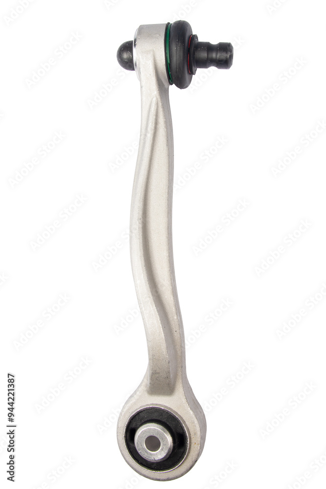 new suspension arm of a vehicle on a white background. New suspension lower control arm of a vehicle, isolated on white background new suspension arm of a vehicle on a white background. New suspension lower control arm of a vehicle, isolated on white background