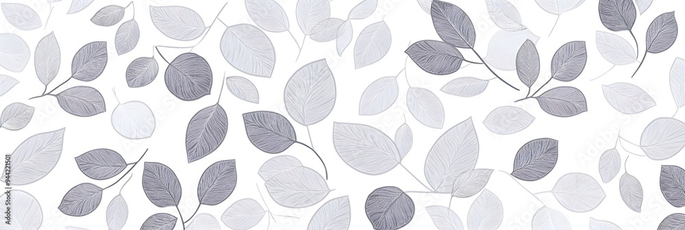 Vector light grey leaves bursts seamless repeat pattern design background texture. Perfect for modern greeting cards, wallpaper, fabric, home decor, wrapping projects Vector light grey leaves bursts seamless repeat pattern design background texture. Perfect for modern greeting cards, wallpaper, fabric, home decor, wrapping projects
