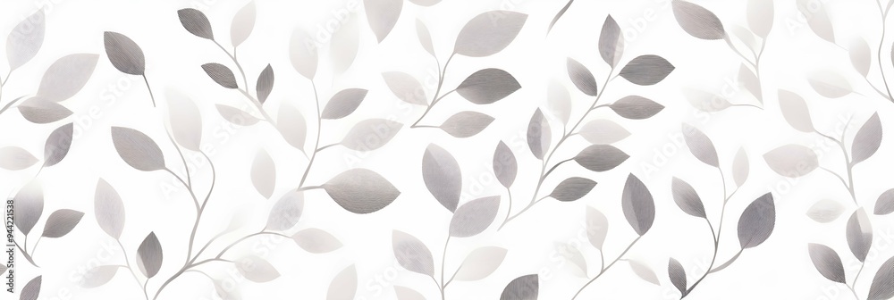 Vector light grey leaves bursts seamless repeat pattern design background texture. Perfect for modern greeting cards, wallpaper, fabric, home decor, wrapping projects Vector light grey leaves bursts seamless repeat pattern design background texture. Perfect for modern greeting cards, wallpaper, fabric, home decor, wrapping projects