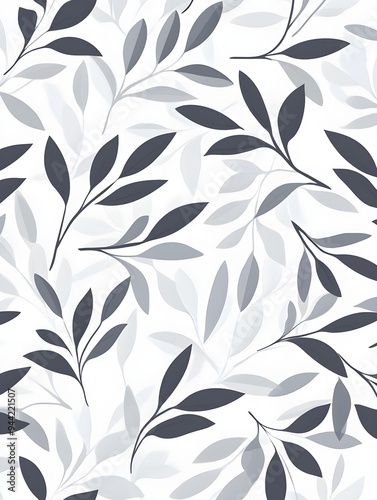 Vector light grey leaves bursts seamless repeat pattern design background texture. Perfect for modern greeting cards, wallpaper, fabric, home decor, wrapping projects