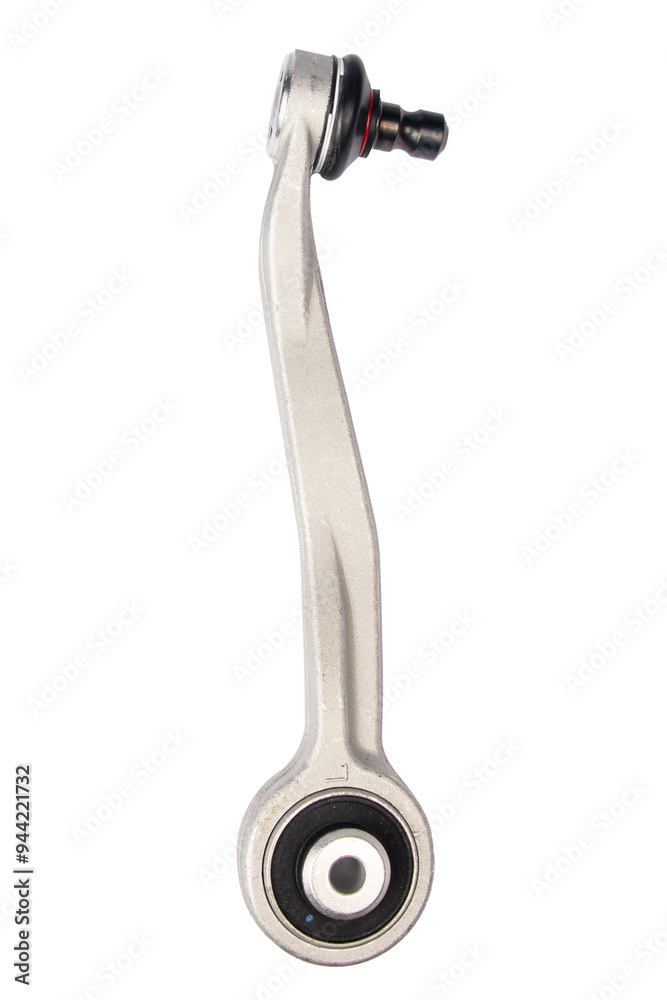new suspension arm of a vehicle on a white background. New suspension lower control arm of a vehicle, isolated on white background new suspension arm of a vehicle on a white background. New suspension lower control arm of a vehicle, isolated on white background