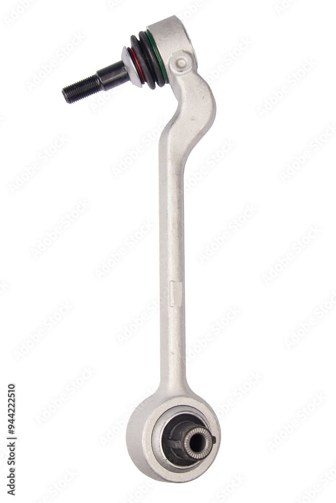 new suspension arm of a vehicle on a white background. New suspension lower control arm of a vehicle, isolated on white background new suspension arm of a vehicle on a white background. New suspension lower control arm of a vehicle, isolated on white background