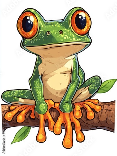 Green Tree Frog on a Branch