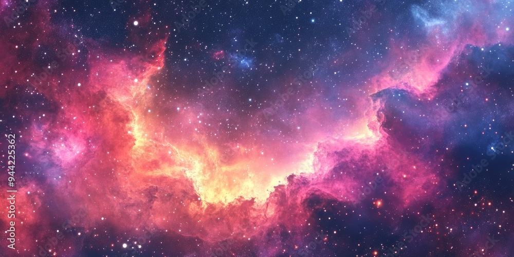 Fototapeta premium Nebula artwork for print wallpaper interior design in 3D cartoon rendering