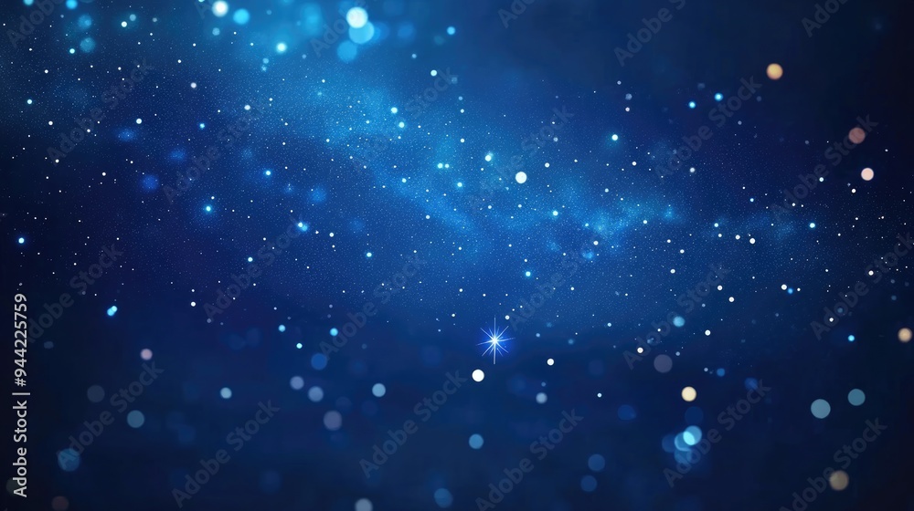 Obraz premium Blurred star and milky way galaxy on night sky background in 3D cartoon rendering