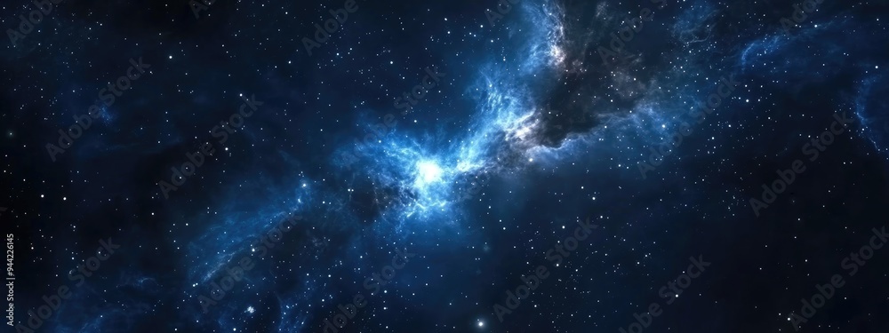 Fototapeta premium 3D cartoon rendering of a nebula and star field in deep space light years away from any planet