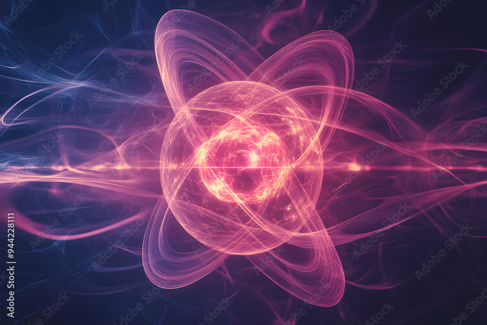 Visual representation of nuclear fission, showing atomic radiation waves Visual representation of nuclear fission, showing atomic radiation waves