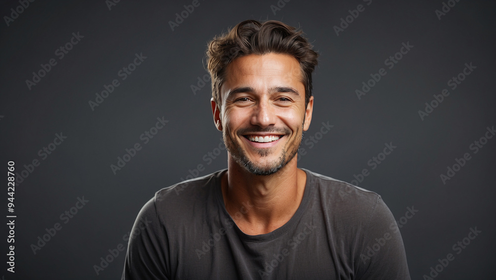 Happy Self-Assured Man On Isolated Background Happy Self-Assured Man On Isolated Background