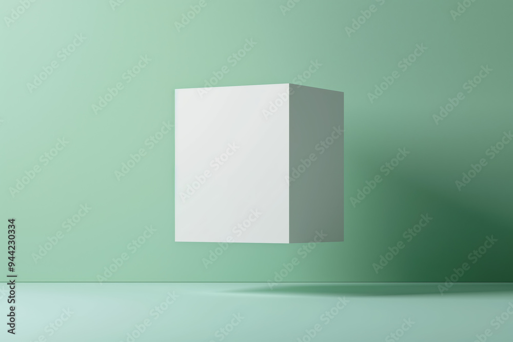 A white box is floating in midair, Mockups A white box is floating in midair, Mockups