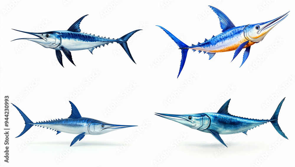 a blue marlin on a white background a blue marlin on a white background