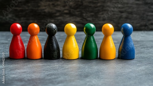 Diverse Teamwork: Viele KÃ¶pfe in bunten Farben | Multicolored Heads Working Together as Team photo