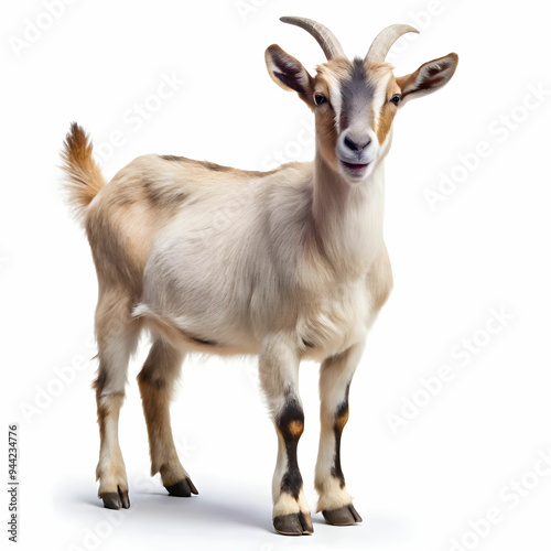 goat standing up isolated on a-white background