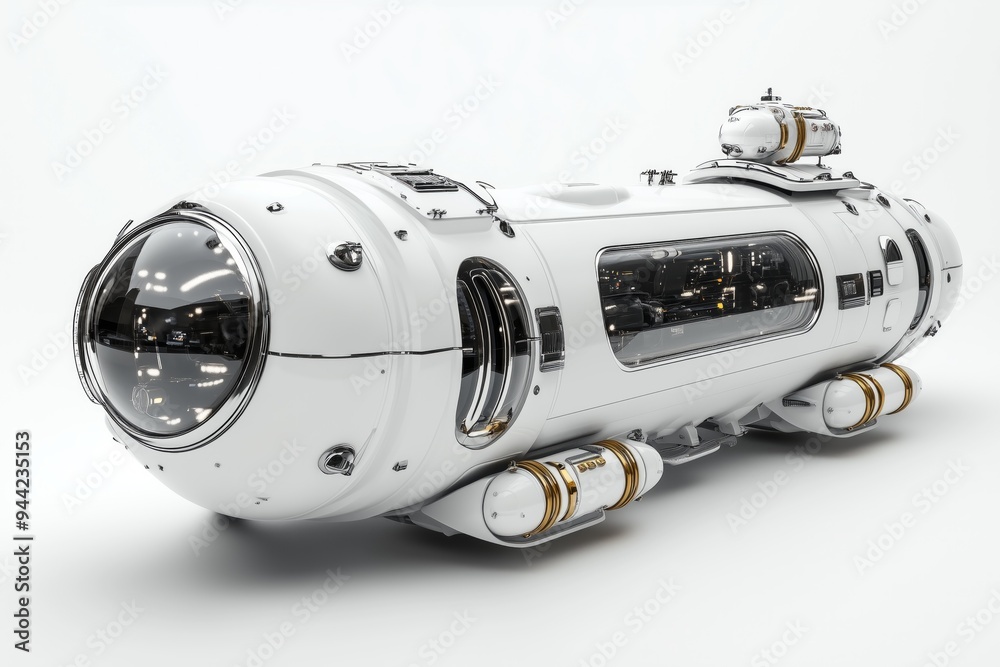 white bathyscaphe isolated on white background white bathyscaphe isolated on white background
