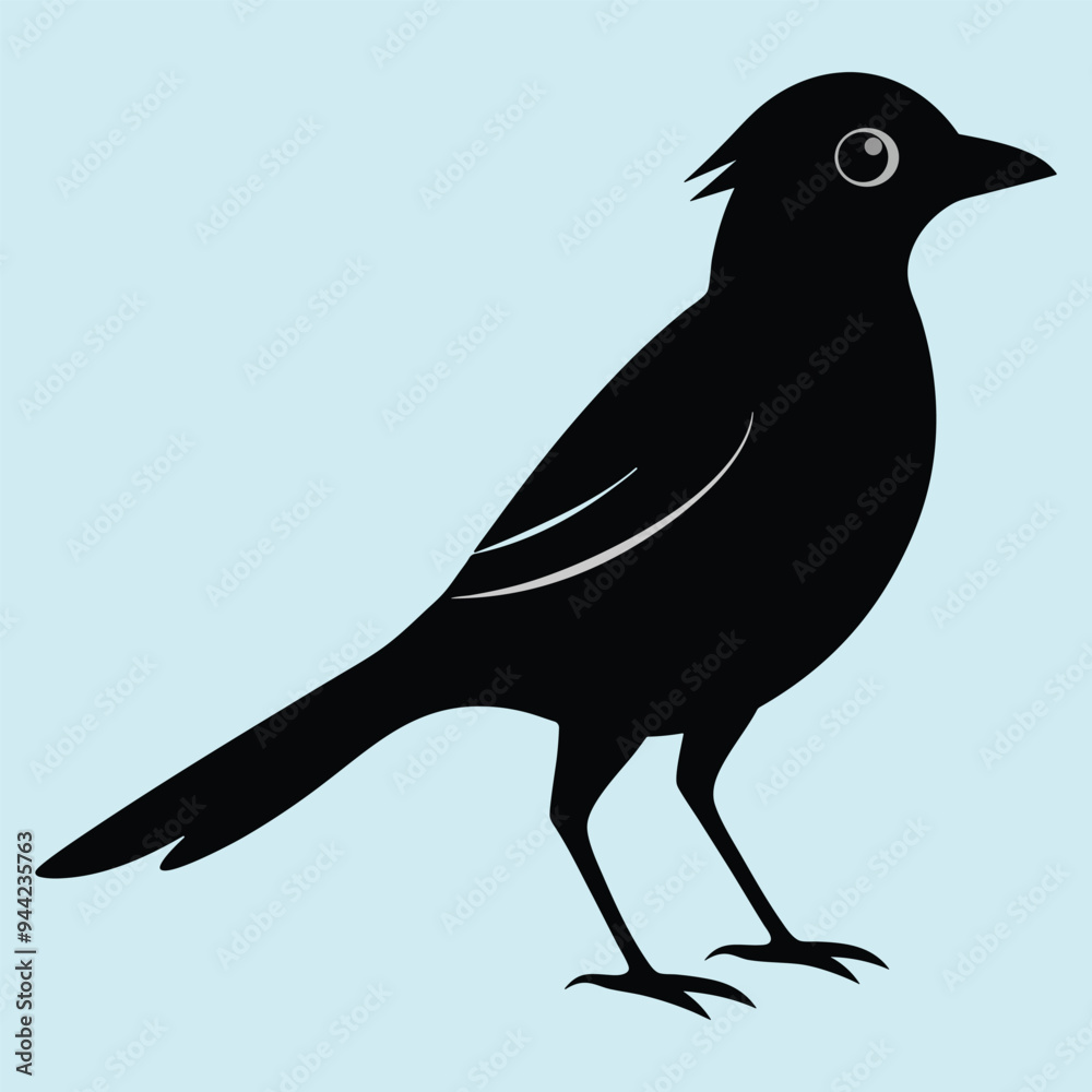 Fototapeta premium Bird Silhouette in flat background. Black Bird Icon. Bird Head Silhouette. Birds Collections. Set Of Birds Silhouette.