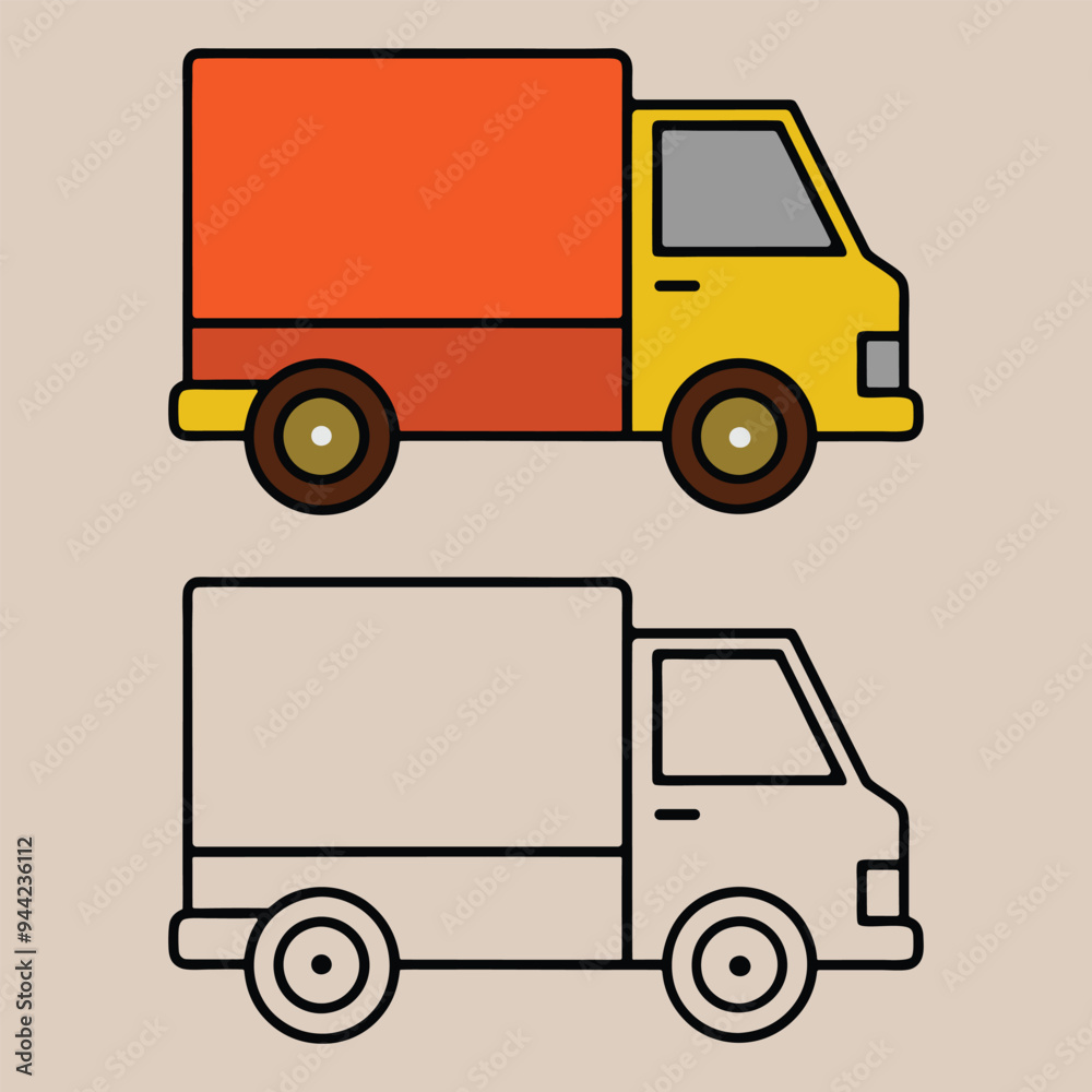 Unique Delivery Truck Icons. Transport services. Vector transport logo collection on white background. Vector truck template. Truck Line Art. Unique Delivery Truck Icons. Transport services. Vector transport logo collection on white background. Vector truck template. Truck Line Art.