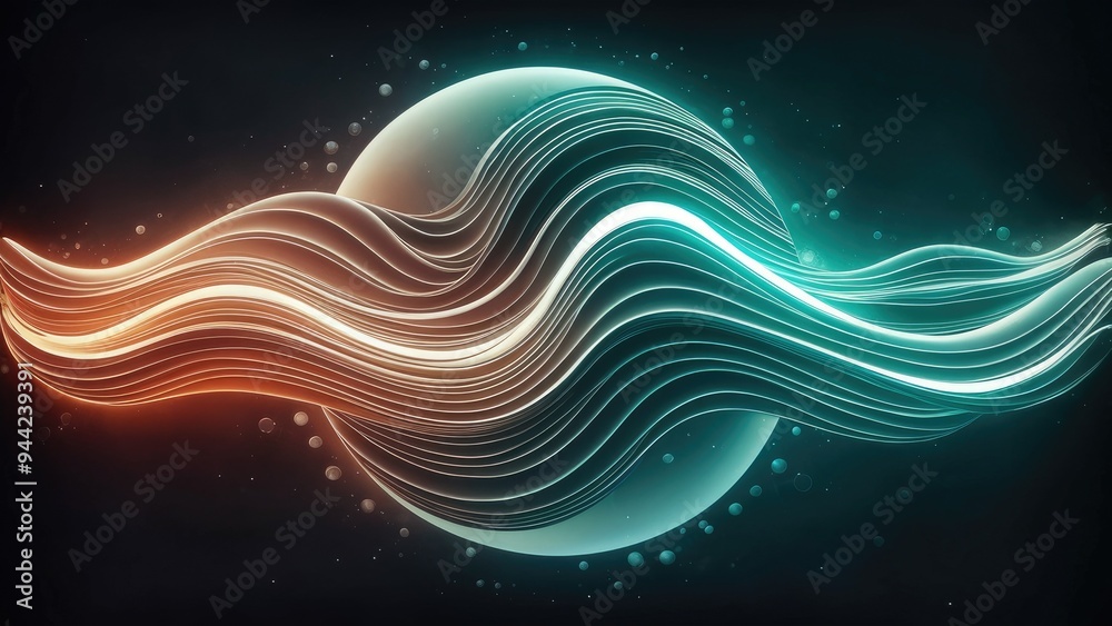 custom made wallpaper toronto digital"Dynamic Wave Patterns: A Creative Representation of Education, Research, and Modern Science"