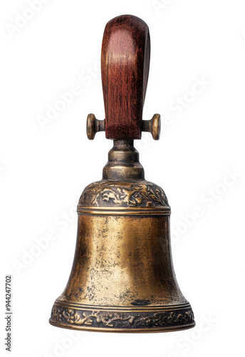 Vintage Brass Hand Bell photo