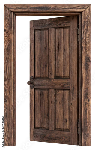 PNG Rustic wooden door slightly open