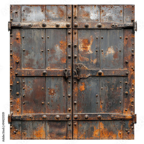 Weathered Metal Door with Rust photo