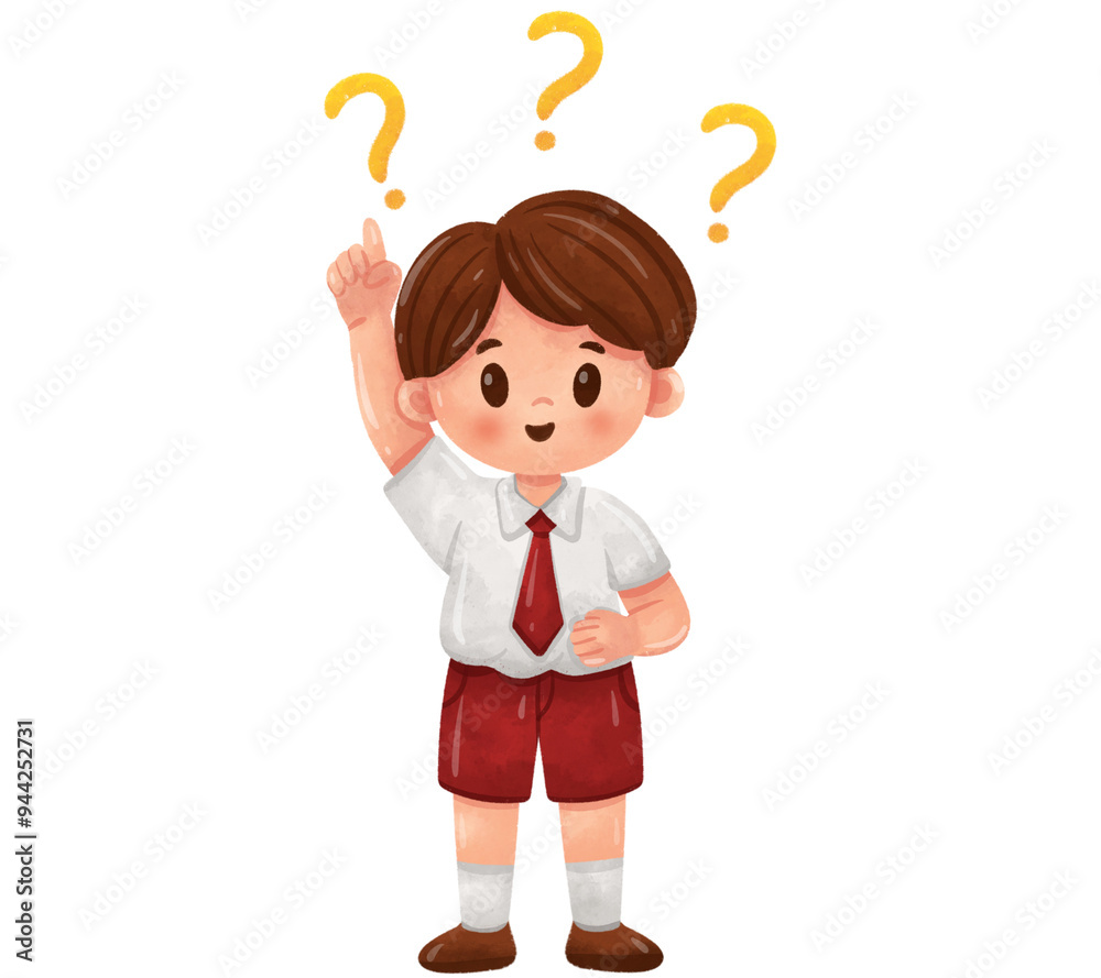 Elementary School Student Thinking Questions Watercolor Elementary School Student Thinking Questions Watercolor