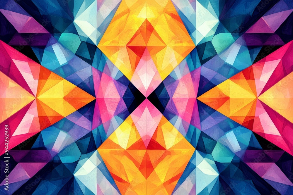 Fototapeta premium Abstract Geometric Pattern with Vibrant Colors created with Generative AI