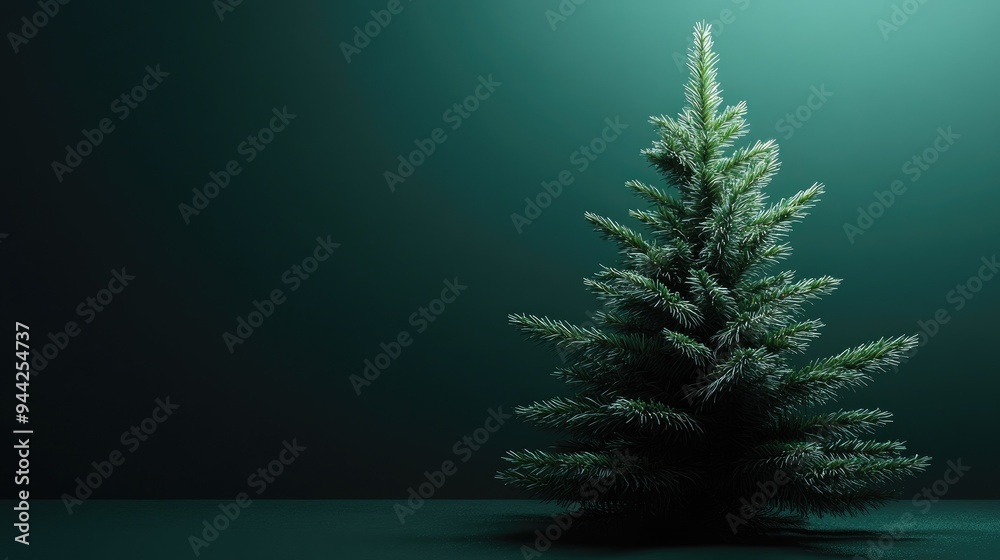 Abstract modern 3D rendering of a green Christmas tree for a festive background Abstract modern 3D rendering of a green Christmas tree for a festive background