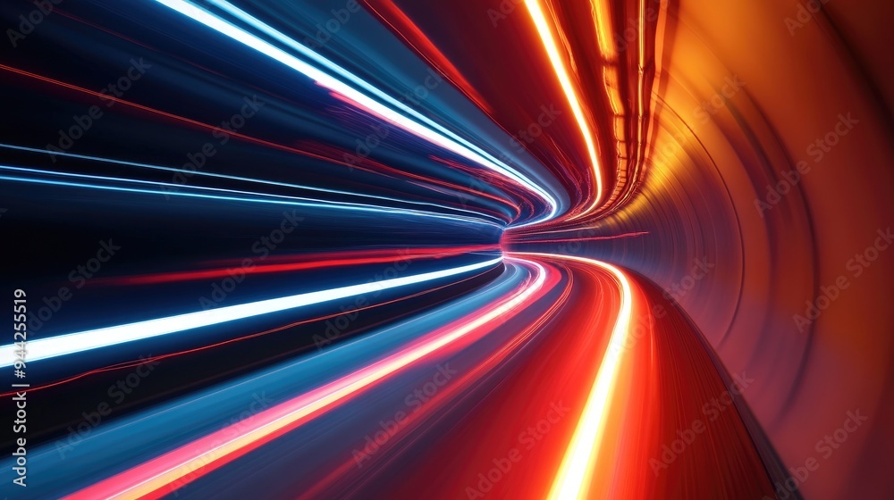 Abstract background featuring tunnel light lines Abstract background featuring tunnel light lines