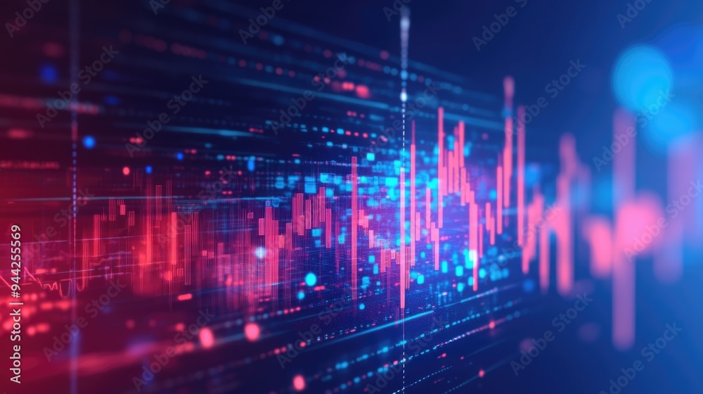 Abstract background showcasing a technological concept with graphical elements related to stock trading finance and market dynamics Abstract background showcasing a technological concept with graphical elements related to stock trading finance and market dynamics