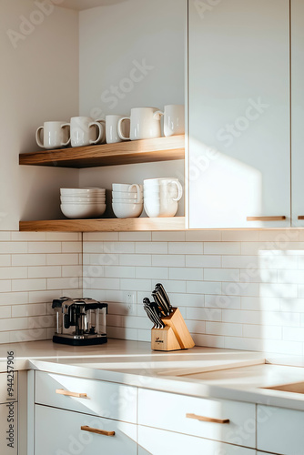 Minimalist Kitchen Design with Natural Wood Cabinets and Clean Lines