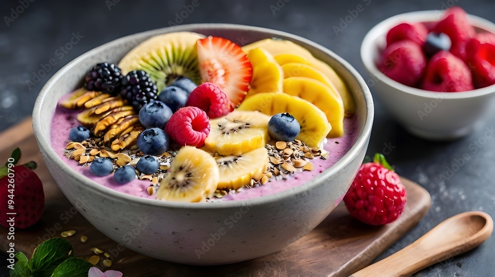 muesli with berries and yogurt