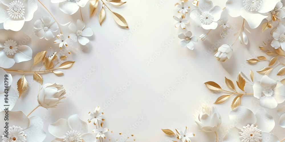 WHITE FLOWERS AROUND AN EMPTY SPACE MOCKUP WHITE FLOWERS AROUND AN EMPTY SPACE MOCKUP