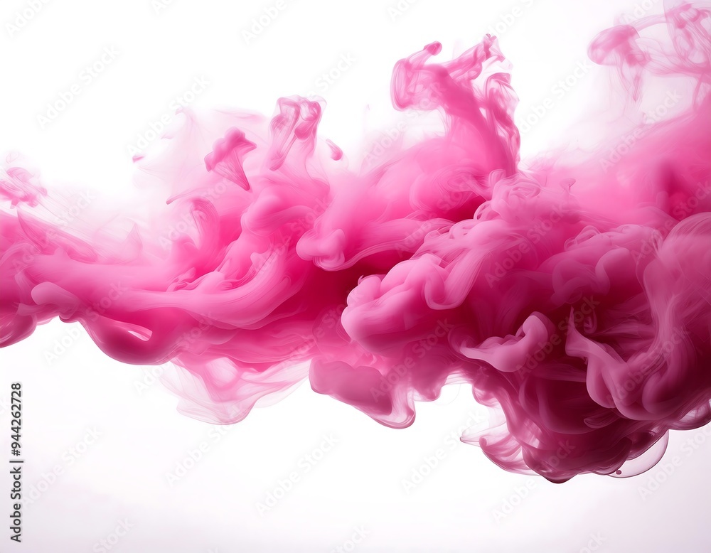 Fototapeta premium pink smoke isolated white background