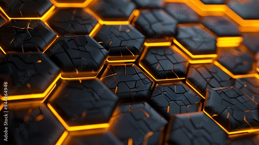 Yellow black hexagon abstract background Yellow black hexagon abstract background