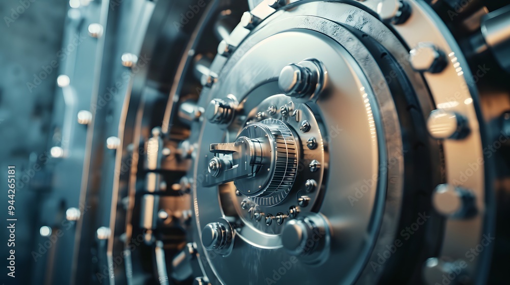Fototapeta premium Bank vault security ai generated closeup image