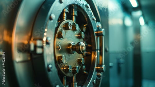 Bank vault security ai generated closeup image