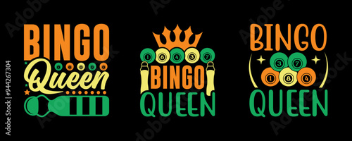 Bingo Queen SVG Bingo Games Bingo Gift Crazy Bingo Lover Tshirt Bundle Bingo Quotes Design, TG 0032