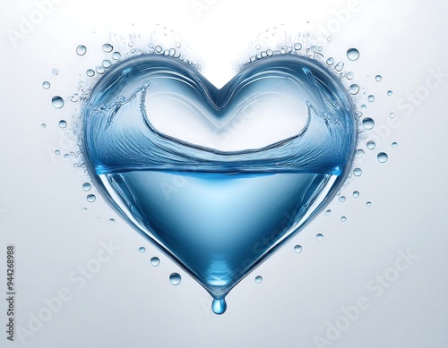 vector realistic water drop white background concept happy valentine day