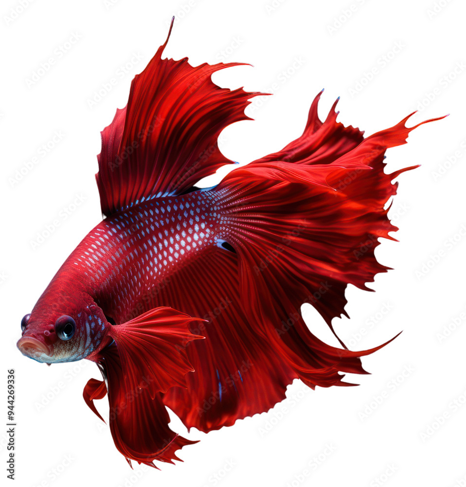 Fototapeta premium Vibrant red betta fish