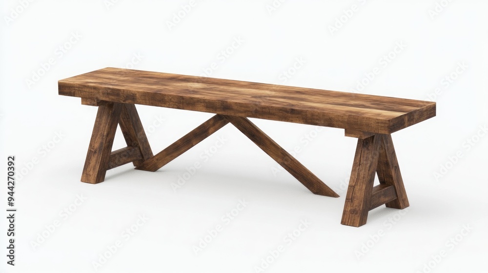 Rustic Wooden Bench with A-Frame Legs Rustic Wooden Bench with A-Frame Legs