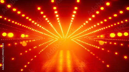 stage lights backdrop vibrant red and orange